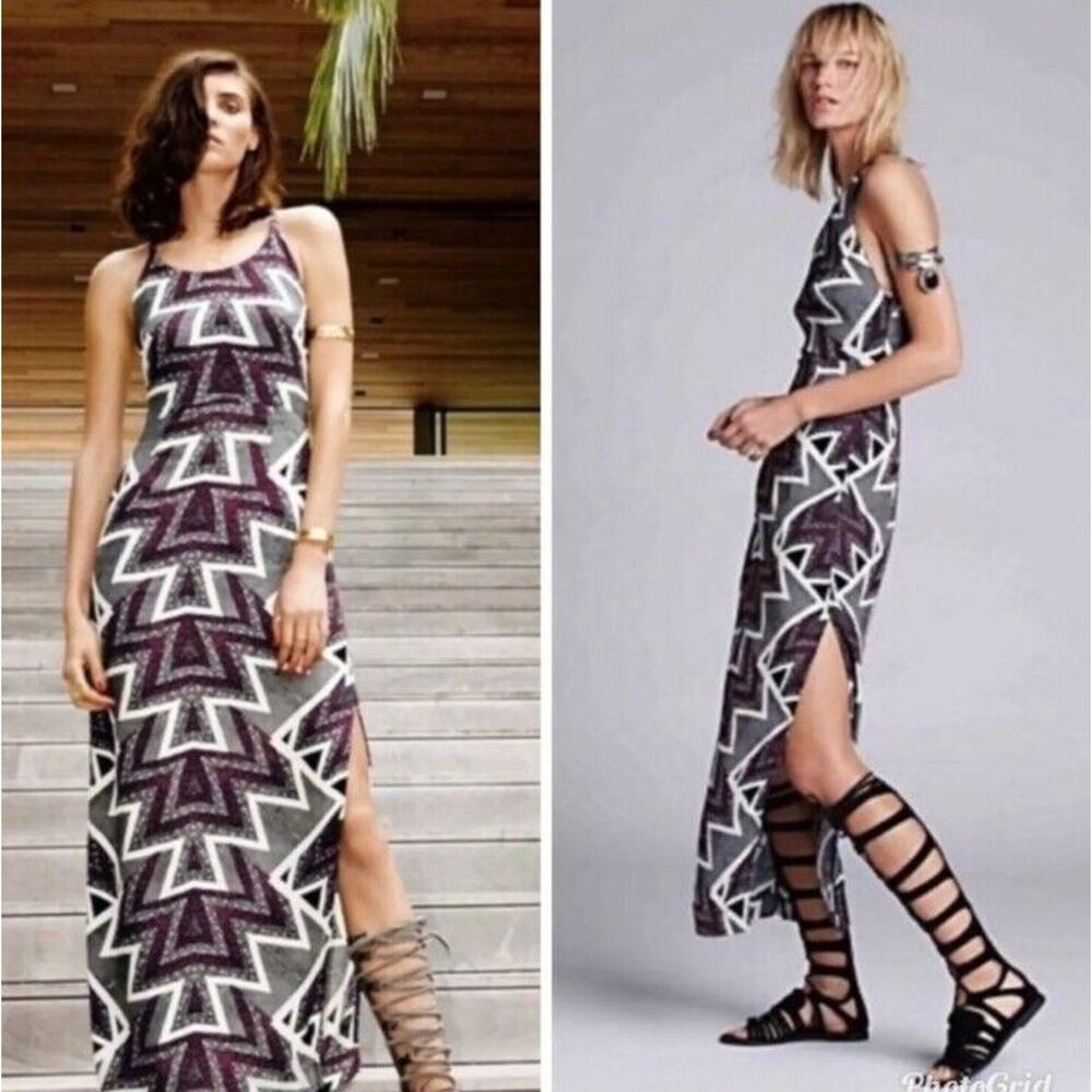 Free People Sexy Classy Print Boho Summer Maxi T-Back Retail $168!!! Size 4